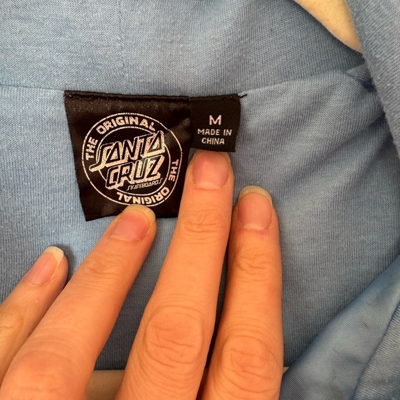 Santa Cruz Skateboards Blue Windbreaker with Hood - Picture 2 of 4